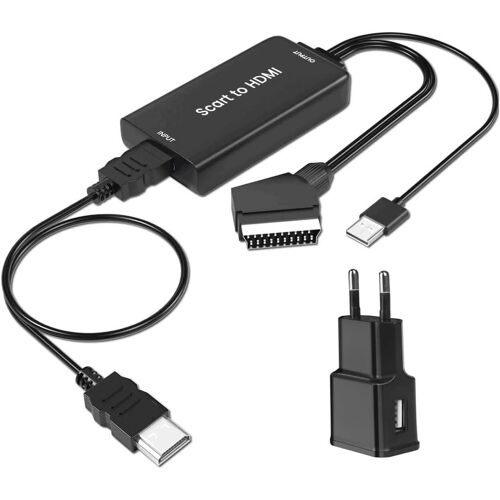 MEVRONISSHOP-Câble convertisseur SCART vers HDMI - Adaptateur et câble SCART Full HD 1080P vidéo audio pour HDTV, STB, VHS, Xbox, PS3, Sky, DVD, Blu-ray, etc