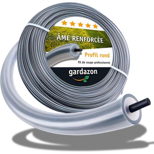 Fil de débroussailleuse 2mm renforce 50m (Ronde)-Attention-Extrêmement résistant-Fil Coupe Bordure-Fil pour Rotofil-Bobine de Fil debroussailleuse incassable
