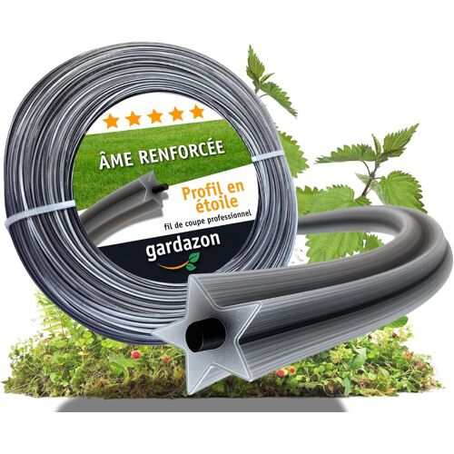 KALANKA-Fil de débroussailleuse 2mm renforce 50m (en étoile) - Attention - Extrêmement Tranchant - Fil Coupe Bordure - Fil pour Rotofil - Bobine de Fil debroussailleuse incassable