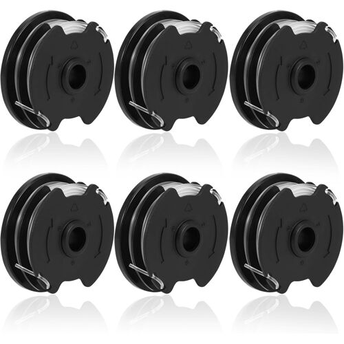 MEVRONISSHOP-6Pcs Bobine Fil Coupe Bordure, pour Parkside PRTA 20-Li A1 / B2 / C3/PRT 300 A1/PRT 550 A1/A3, Bobines de fil de Rechange Durables pour une Vitesse de Coupe Améliorée, Ø 1,60 mm, Longueu