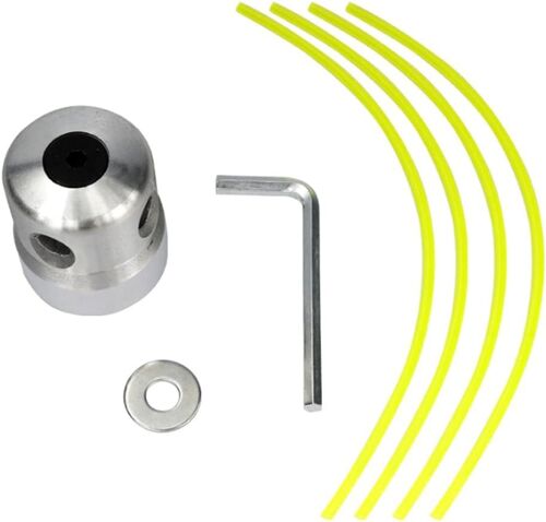 Tête de Tondeuse à Gazon à Double Fil 4,5 cm Tête de Débroussailleuse en Aluminium + 3 mm * 20 m Tête de Débroussailleuse en Nylon pour Tondeuse à Gazon Débroussailleuse à Essence