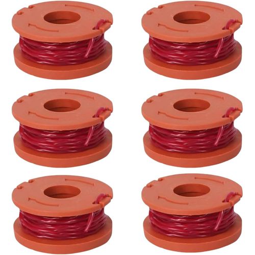 Lot de 6 bobines de fil de débroussailleuse,Accessoires pour Coupe-Bordures,compatibles avec Worx 20 V,WA0004,pour débroussailleuses CGT183A,CGT18LA1,WG180,WG150,WG152,WG153,WG163,WA0010