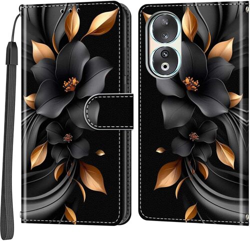 KAL-Coque Pour Honor 90 5G Étui, Pu Cuir Flip Case Antichoc Portefeuille Housse Avec Magnétique Béquille Étui Compatible Honor 90 5G