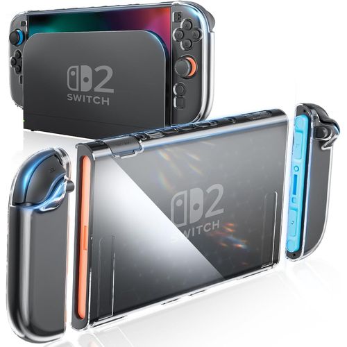 Hljhj-Coque Pour Nintendo Switch 2 Étui De Protection Transparent Coque En Pc Pour Switch 2 Avec Protection D'écran Et Capuchons Pour Pouce Pour Console Nintendo Switch 2