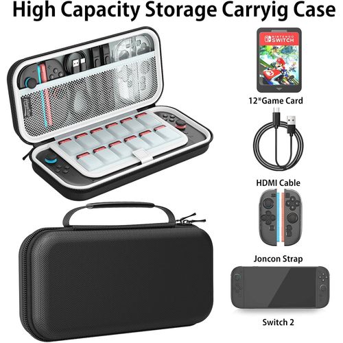 Étui de Voyage HEYSTOP pour Nintendo Switch 2 - Grande Capacité, 12 Emplacements pour Cartes, Protection Totale Anti-Rayures et Anti-Poussière