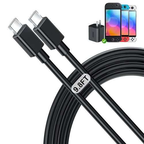 Extra Long 3M Charging Cable for Nintendo Switch 2 Official AC Adapter-60W Fast Charger,Durable USB-C Replacement Cable Accessories for Switch 2 Charger,Switch 2 Dock