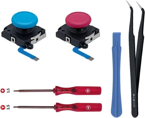 2Pcs Joystick Analogique 3D de Remplacement et Kit d'outils de Reparation pour Manette NS Switch/Switch OLED Joy-Con/Switch Lite. (Pas pour Switch 2)