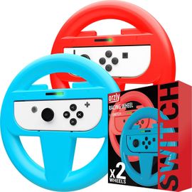 KAL-*Volants Pour Nintendo Switch - 1* Volant Rouge + 1* Volant Bleu Pour Les Manettes Joy-Cons De La Console Nintendo Switch - Twin Pack