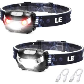 Le Lampe Frontale Rechargeable, L3200 Torche Frontale Led Ultra Puissante, 5 Modes D'éclairage Avec Voyant Rouge, Autonome 30 Heures, Super Lumineux Léger Étanche Pour Camping, Pêche, Cyclisme