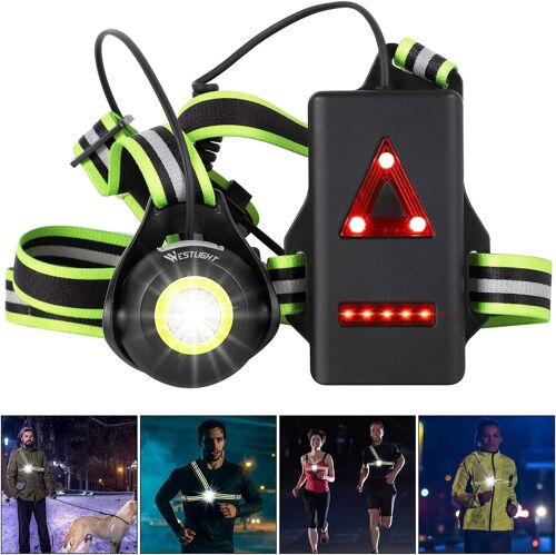 Ulteronixshop-Lampe De Course Rechargeable Par Usb, Angle Réglable À 90°, 500 Lumens, Étanche, Pour Marche, Jogging, Camping