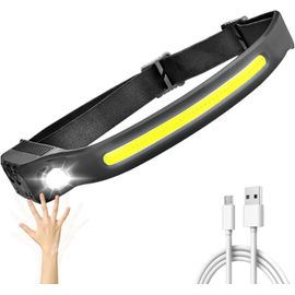 Lampe Frontale Led Rechargeable Par Usb Avec Capteur Et 5 Modes Mains Libres Pour Enfants Et Adultes Pour Le Camping, La Course, La Pêche, Le Cyclisme