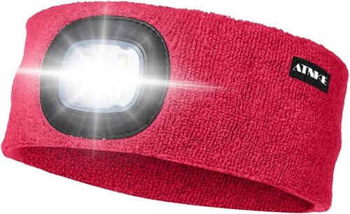 Led Sport Bandeau,Rechargeable Par Usb Ultra-Lumineux 4 Lampe,Elastique Antidérapant Bandeau Cheveux Sueur Absorbant Pour Running Basketball Yoga Cyclisme Fitness