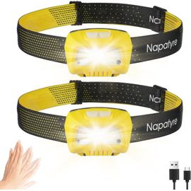Lampe Frontale Rechargeable, Super Lumineux Torche Frontale Led Puissante Avec Voyant Rouge, 6 Modes D'éclairage & 45° Réglable Pour Course/Camping/Pêche (2 Pièces¿