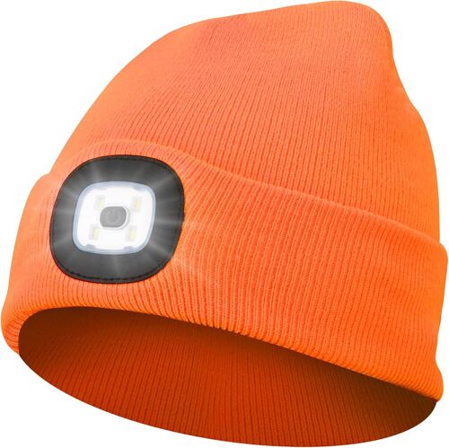 Bonnet Lampe Avec Frontale Led Tricoté Chapeau Avec Phares Lumineux Hommes Et Femmes Trois En Tricot D'hiver Léger Rechargeables Par Usb
