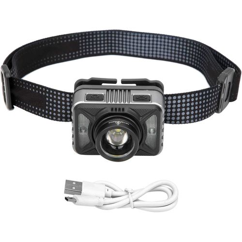 Lampe Frontale Led À Forte Luminosité, Lampe Frontale Sensor Zoom Avec Capteurs De Mouvement, Batterie Intégrée, Chargement Usb Pour Le Camping, La Lecture Et La Randonnée
