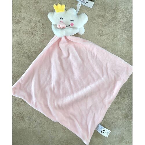 DOUDOU NUAGE ROI BLANC MOUCHOIR ROSE BEBE DOUCEUR PELUCHE COUVERTURE JOUET NAISSANCE U10