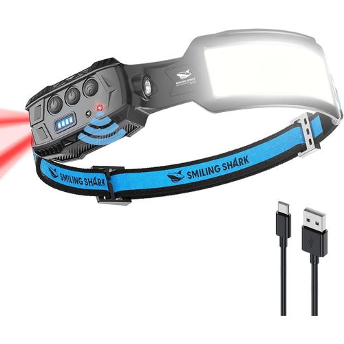 Frontale Rechargeable, Led Lamp Frontale 7*Lumières Blanches Super Brillantes Avec Lumière Rouge De L'arrière Headlamp Pour Camping Cyclisme Réparation, Led-Lamp-Fontale-Usb-Rechargeable
