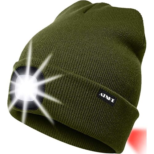 8led Bonnet Lumineux En Tricot, Capuchon De Lampe-Phare Rechargeable Usb Et Lampe De Signalisation Étanche Ultra-Brillante Et Feu Clignotant Rouge