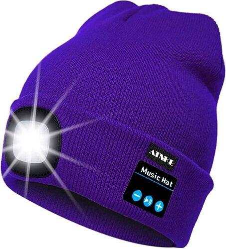 Led Bluetooth Bonnet Lumineux, Rechargeable Usb Rechargeable Musical Running Chapeau Ultra Lumineux 4 Led Lampe Étanche Utilisation Lumière Pour Ski Randonnée Camping Vélo
