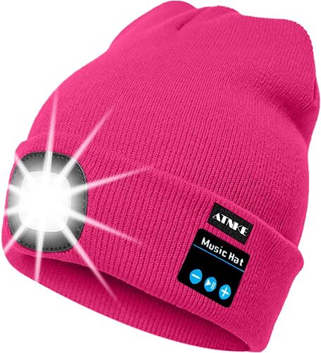 Led Bluetooth Bonnet Lumineux, Rechargeable Usb Rechargeable Musical Running Chapeau Ultra Lumineux 4 Led Lampe Étanche Utilisation Lumière Pour Ski Randonnée Camping Vélo