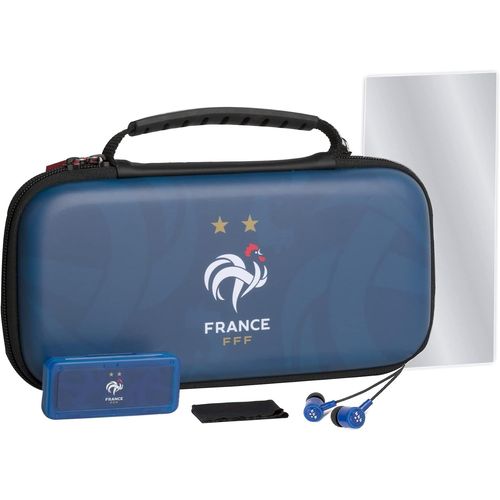 KAL-Fff Pack D'Accessoires Gaming Starter Kit Nintendo Switch, Switch Lite Et Switch Oled - Housse - Boîtier Jeux - Verre Trempé - Écouteurs