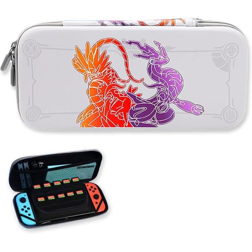 Coque Compatible avec Switch et Switch OLED Coque de Transport Rigide avec Rangement pour 10 Jeux Console et Accessoires