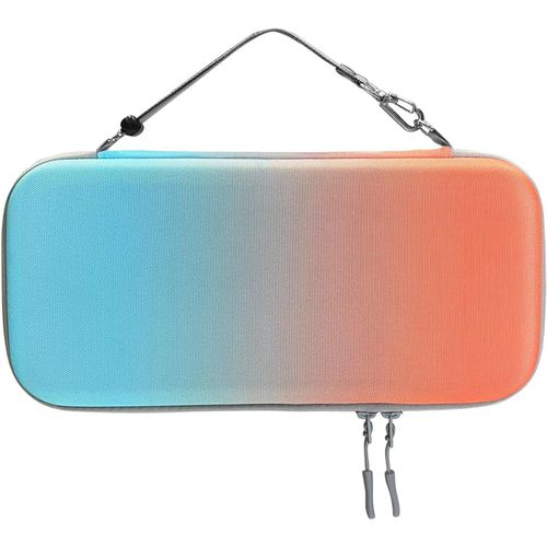 Kal-Étui Pour Nintendo Switch 2. Housse Pochette De Transport Rigide Avec Dégradé De Couleurs Et Rangements Pour Cartouches De Jeux Et Accessoires. (Bleu/Orange)