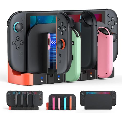 Eryi-Chargeur Pour Nintendo Switch 2 - Sans Fil Charge Rapide Compatible Avec Console Et Contrôleurs Nintendo 2 Joy-Con, Indicateur De Charge, Charge Magnétique, Accessoires De Dock De Charge Pour Sw