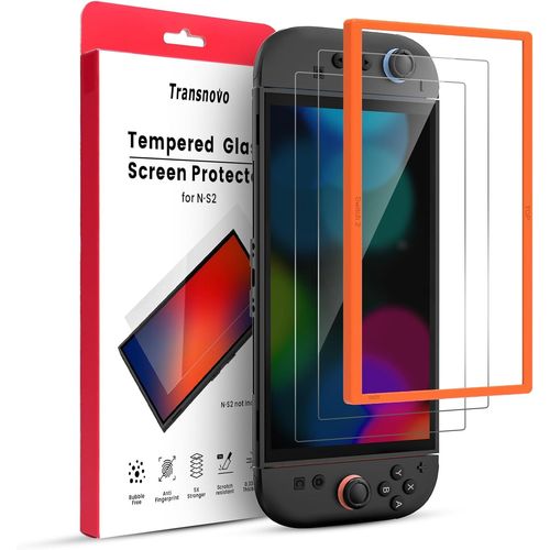 Hljhj-Verres Trempés 9h Compatibles Avec Nintendo Switch 2 ¿ Protection D¿Écran Hd, Anti-Rayures, Sans Bulles, Installation Facile Avec Cadre D¿Alignement Inclus, Lot De 2
