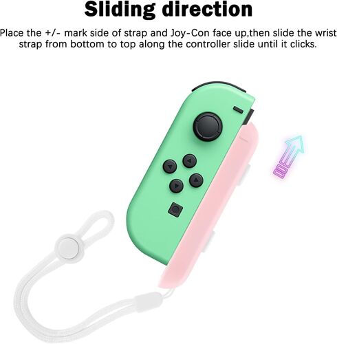 Dragonne Joy-Con Compatible avec Nintendo Switch,Manette Switch Accessoires Compatible avec NS Switch Sport Game,1 Paire Joy-Con Gamepad Poignée avec 2 Capuchon de Joystick-Rose