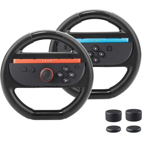 Eryi-Lot De 2 Volants Compatibles Avec Console Nintendo Switch 2, Lot De 2 Accessoires De Volant De Course Compatibles Avec Switch 2 (Noir)