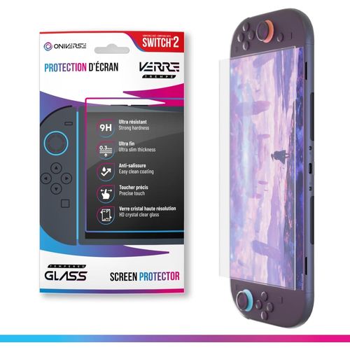 Hljhj-Verre Trempé Pour Switch 2 - Protection Écran Verre Trempé 9h, Ultra-Fin, Résistant Aux Traces Et À La Transpiration, Compatible Avec Nintendo Switch 2 - Kit De Nettoyage Inclus