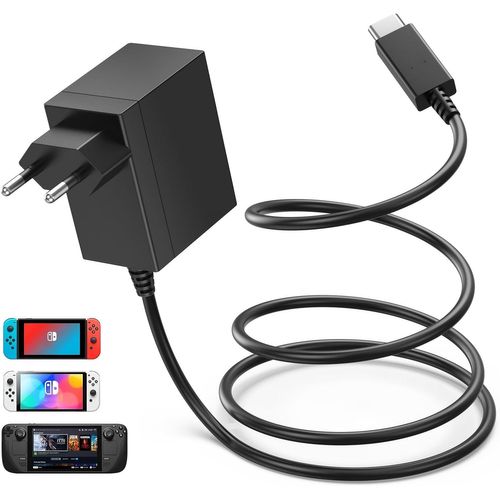 Charger for Nintendo Switch,39W Controller Switch Adapter for Switch Lite Charger/Switch Console/Switch OLED/Switch Deck Dock/Switch Pro Controller,Support TV Mode,with 1.5M/5Ft Cable