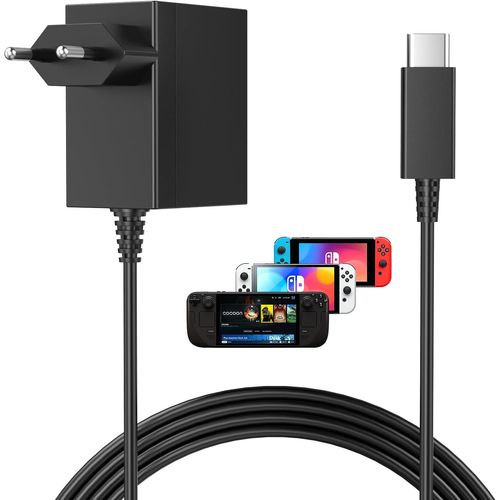 Charger for Nintendo Switch Adapter Switch Lite/OLED/Dock/Controller Pro 39W USB C 15V/2.6A Adapter Support TV Mode and Dock&Pro Controller