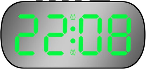 Petit réveil numérique avec température, date, mode nuit, 5 niveaux de réglage de la luminosité, double alarme, répétition, bureau simple pour la maison, la chambre à coucher, les étudiants,