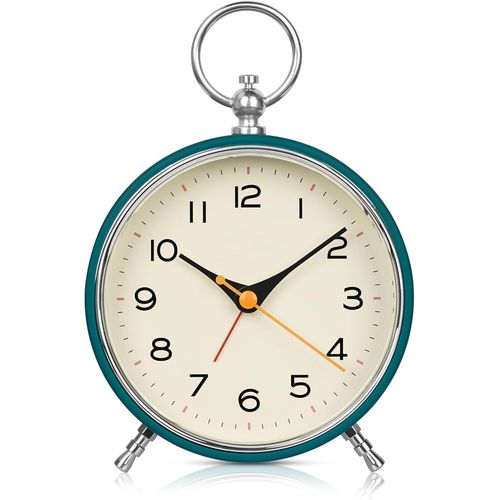KAL-Réveil Analogique Silencieux Sans Tic-Tac Reveil Vintage Avec Veilleuse, Fonctionnement À Piles, Facile À Utiliser Et Alarme Puissante, Fonction Snooze Pour Chambre À Coucher, Salon, Cuisine