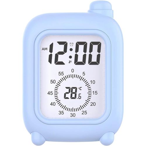 ERYI-Horloge Minuterie Visuelle, Réveil Numérique Avec Température Et Compte À Rebours, Cadeau Créatif Pour Enfants, Idéal Pour Salle De Sport, Salles D'Étude, Bureau Et Cuisine (Bleu)