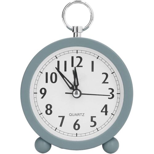 CMJAAGUR-Réveil Analogique De 4 Pouces À Piles, Horloge D'Intérieur Bleue Super Silencieuse Sans Tic-Tac, Conception Simple, Petite Alarme Facile À Régler, Pour Étagère, Table De Chevet[M841]