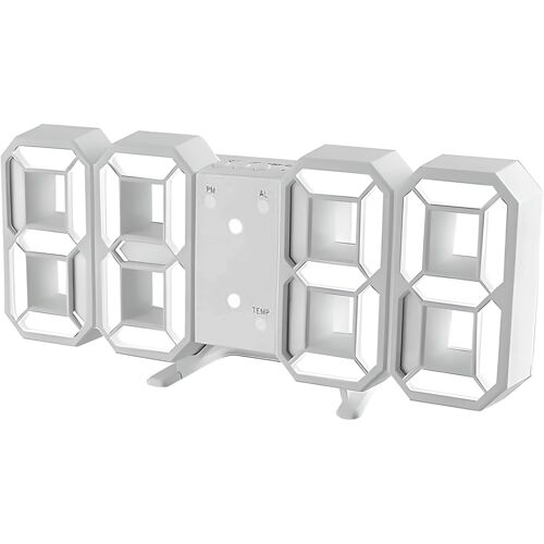 CMJAAGUR-Réveil Numérique 3D Pour Les Chambres, Horloge Murale Numérique À Affichage Led Avec 12/24 Heure Date Température Affichage De La Mémoire De Temps Dimmable, Horloge Numérique Créati[M358]