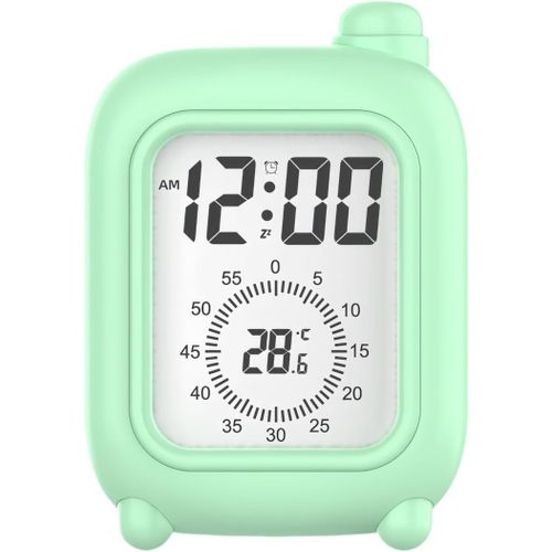 ERYI-Horloge Minuterie Visuelle, Réveil Numérique Avec Température Et Compte À Rebours, Cadeau Créatif Pour Enfants, Idéal Pour Salle De Sport, Salles D'Étude, Bureau Et Cuisine (Vert)