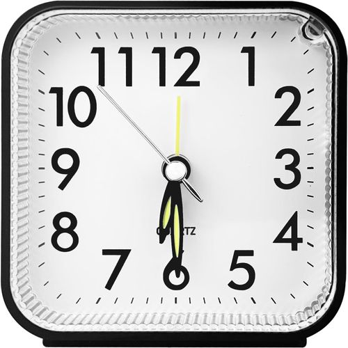 Senior-Réveil Analogique Silencieux Sans Tic-Tac, Réveil Snooze Avec Bouton Supérieur, Réveil Portable Avec Lumière Et Fonction Snooze, Petite Réveil Voyage Pour Chambre, Bureau, Voyage[L40]