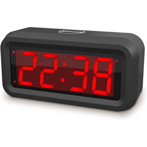 Réveil Numérique, Horloge Numérique à Piles, 2 Niveaux de Luminosité et 3 Niveaux de Volume, Snooze, 12/24 H, Chiffres LED Toujours Allumés, pour Enfants Et Adultes