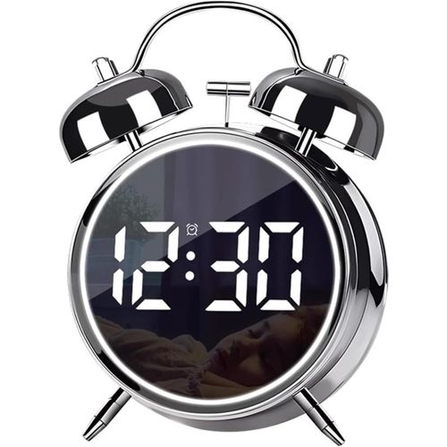 CMJAAGUR-Réveil Numérique Rond Silencieux Avec Grand Affichage Led, Horloge Analogique Moderne, Affichage De La Date Et De La Température[M566]
