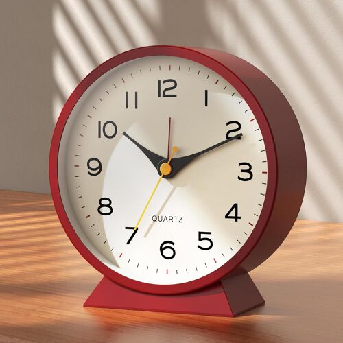 ® Réveil Matin analogique 4,5"" ¿ Réveil rétro en métal, Silencieux sans tic-tac, à Pile avec lumière Nocturne, pour Chambre, Bureau ou Table de Chevet (Bleu foncé)