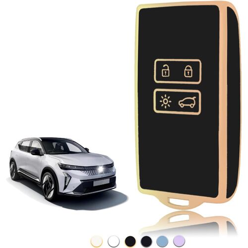 Coque Clé,Etui Cles Étui Clés Carte Adapté Pour Renault Scenic 4 Megane Talisman Koleos Kadjar Clio Captur Espace Zoe Dacia Duster,Couvre Clef Cache Cle Voiture Telécommande-Smart Key.[D110]