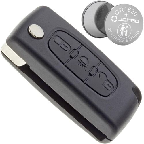 Coque De Clé Sans Lame Compatible Avec Citroën C4 Picasso,C4 Grand Picasso,C5 | Ce0523 | Avec 1x Pile Cr1620 | Boitier Clef Plip Voiture Télécommande 3 Boutons(Q264)