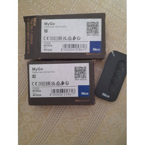 Télécommande NICE MyGO4 MyGO4 Télécommande NICE pour portail et porte de garage en 4 boutons