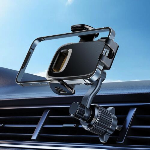 360 Spinning Car Outlet Universal Support de téléphone Portable, Voiture Mains Libres Support de téléphone Portable pour iPhone 16 Pro Max 15 14 13 Samsung Google Tous Les téléphones