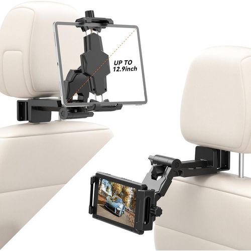 360° Adjustable Car Tablet Holder,Extendable Tablet Holder for Headrest,Universal Support iPad Car & Office,Car Accessory for iPad Pro Air Phone iPad 4.7-12.9 Inches