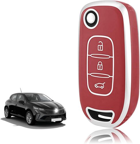 Coque Clé Tpu,Etui Clé Étui Clé Adapté Pour Renault Kangoo 3 Twingo 3 Megane 4 Trafic 4 Clio 5 Captur Dacia Sandero Stepway Duster,Couvre Clef Cache Cle Voiture Telécommande-Flip Key.[D117]
